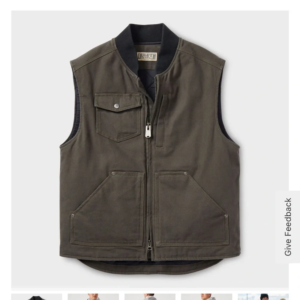 NWT Duluth Men's Fire Hose Insulated Utility Vest Canvas Workwear Iron | 2XL XXL